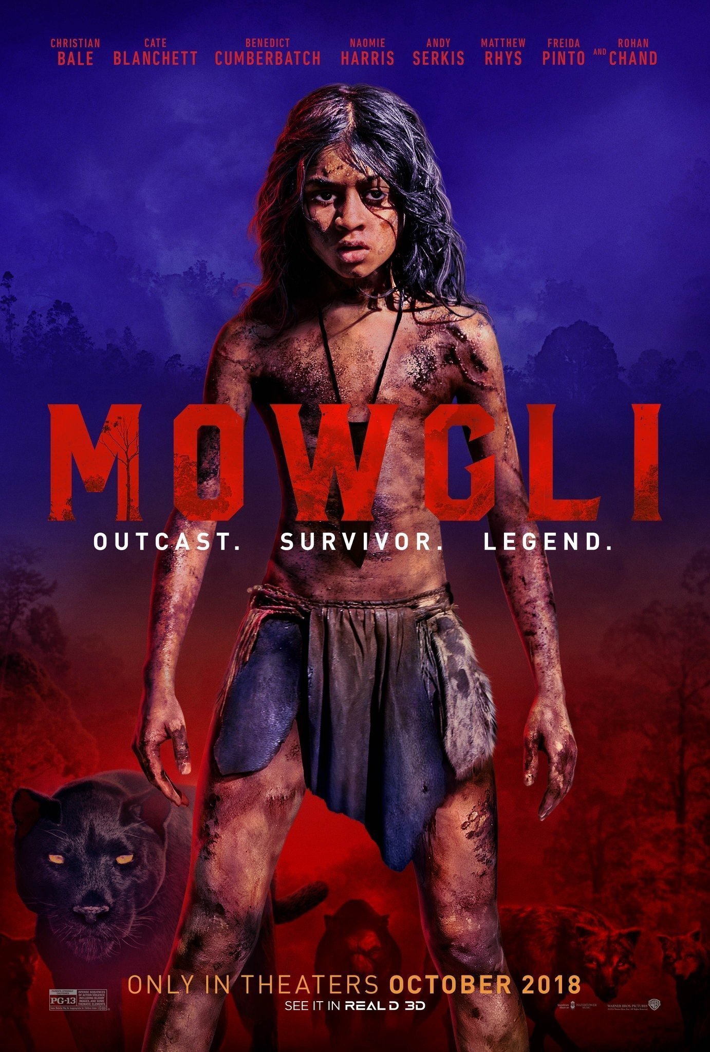 Postert teaser du film Mowgli: la légende de la jungle réalisé par Andy Serkis