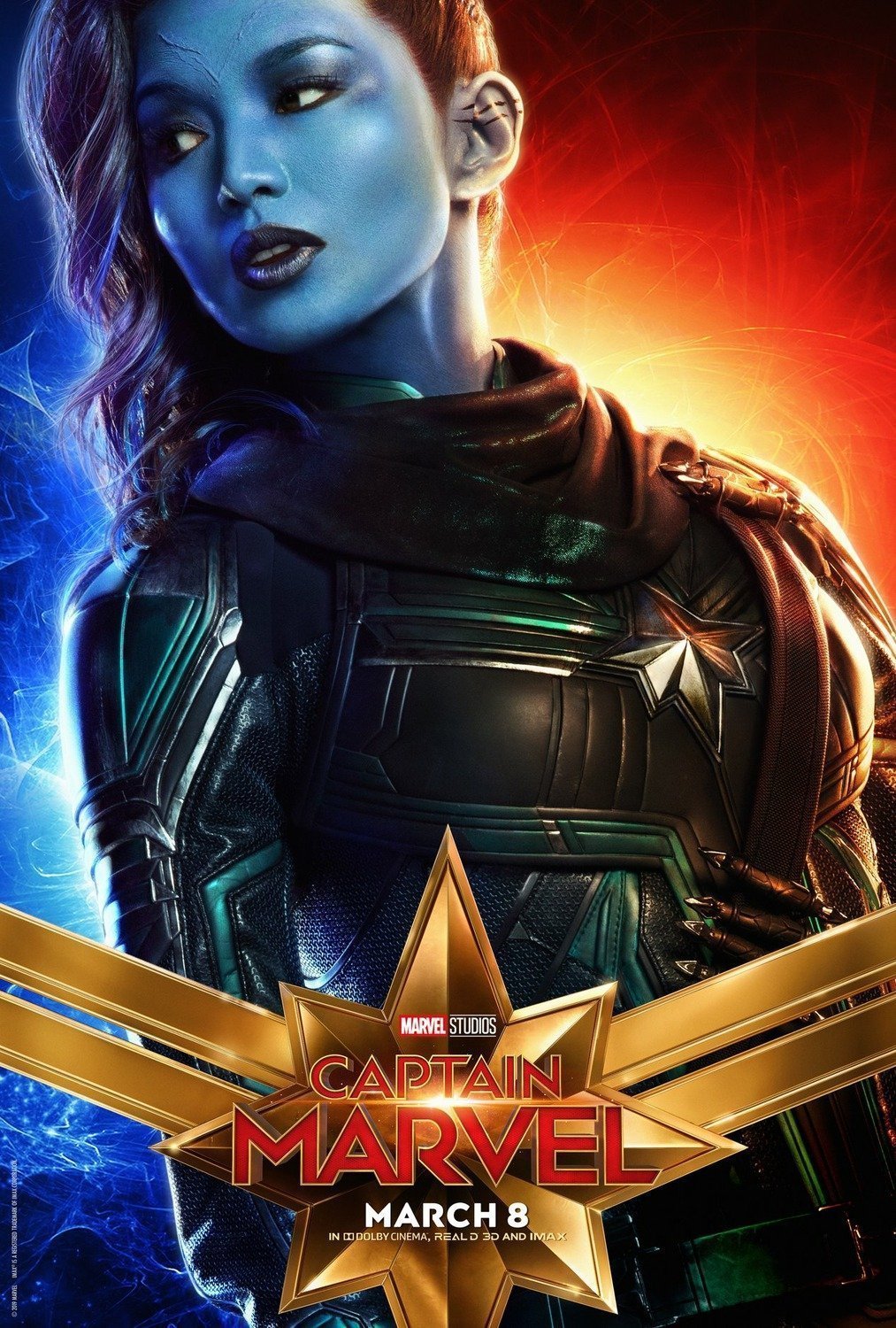 Poster du film Captain Marvel avec Gemma Chan (Minn-Erva)