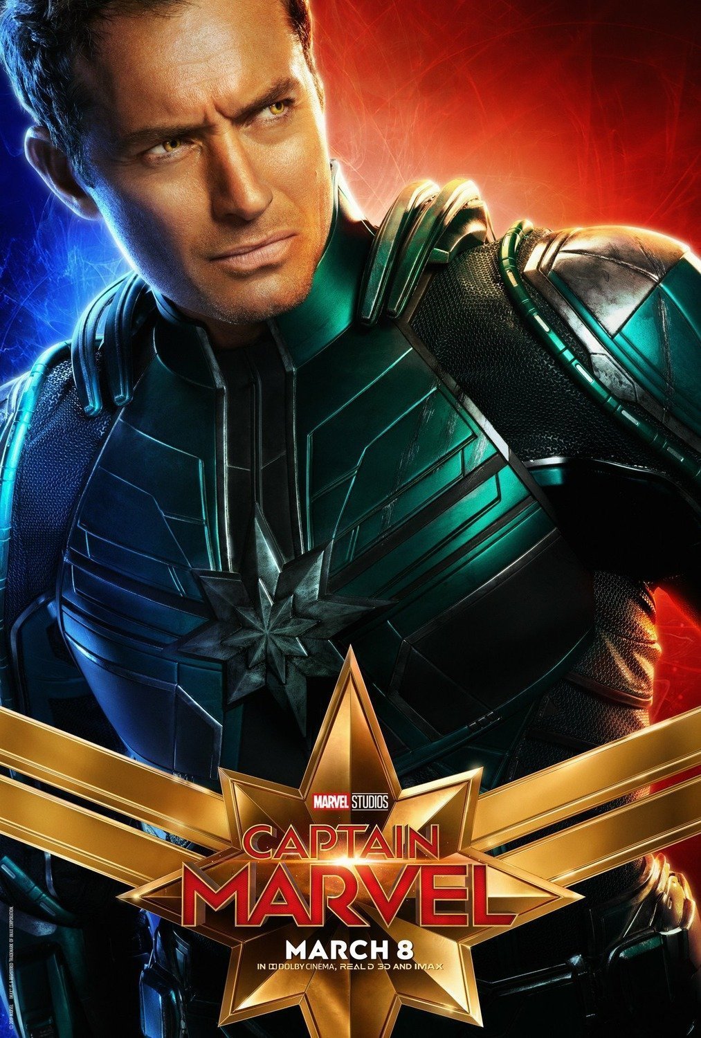 Poster du film Captain Marvel avec Jude Law (Yon-Rogg)