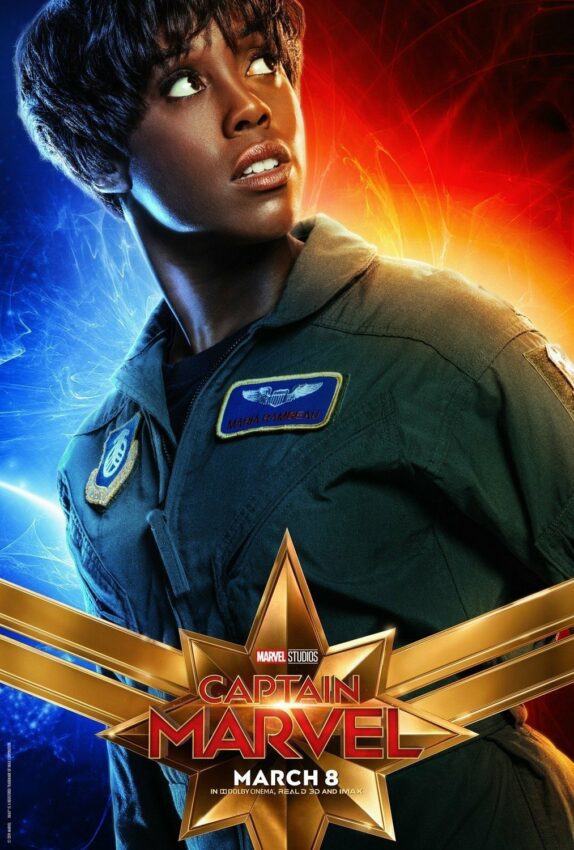 Poster du film Captain Marvel avec Lashana Lynch (Maria Rambeau)