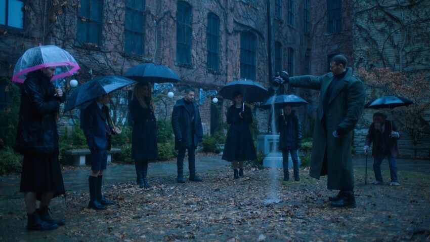 Photo des funérailles dans la série Netflix, Umbrella Academy