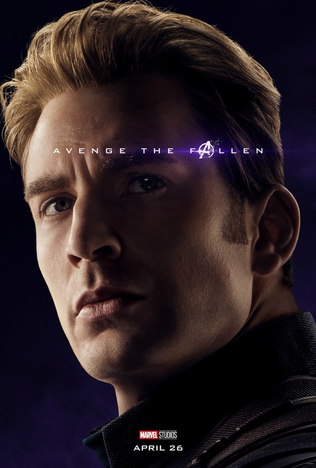 Poster du film Avengers: Endgame avec Captain America (Chris Evans)