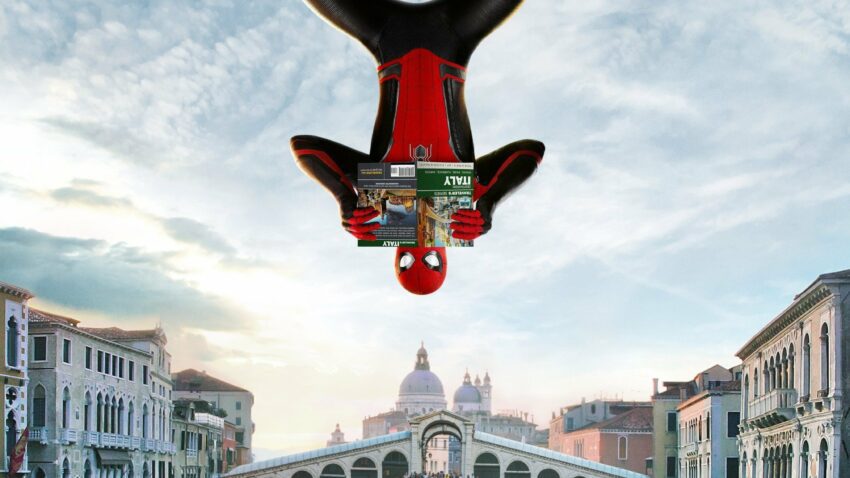 Poster pour le film Spider-Man: Far From Home à Venise, en Italie