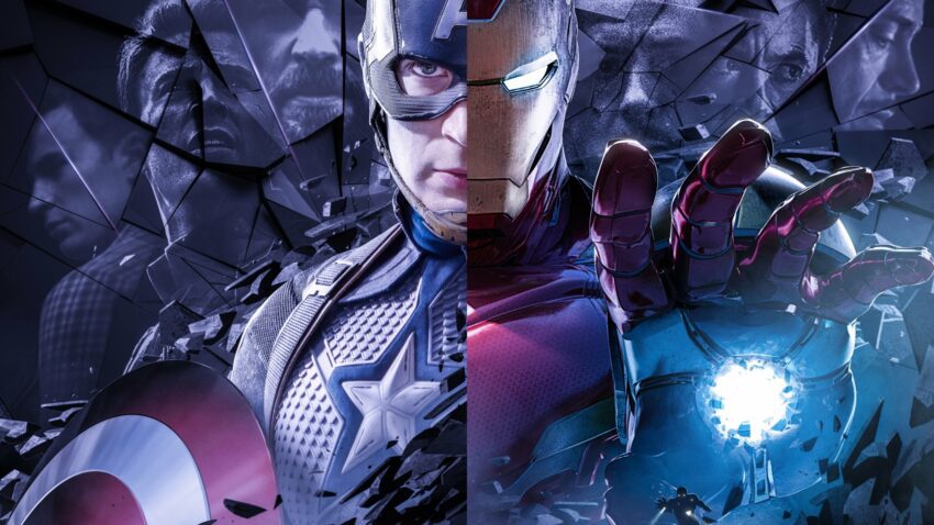 Image pour le film Avengers: Endgame avec Captain America et Iron Man par BossLogic