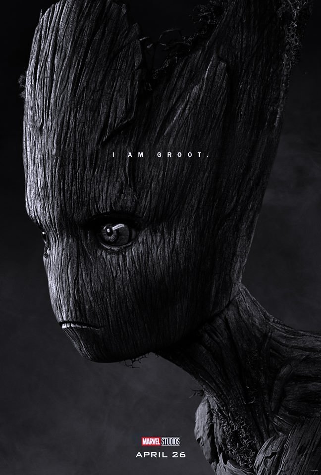 Poster du film Avengers: Endgame avec les derniers mots de Teen Groot