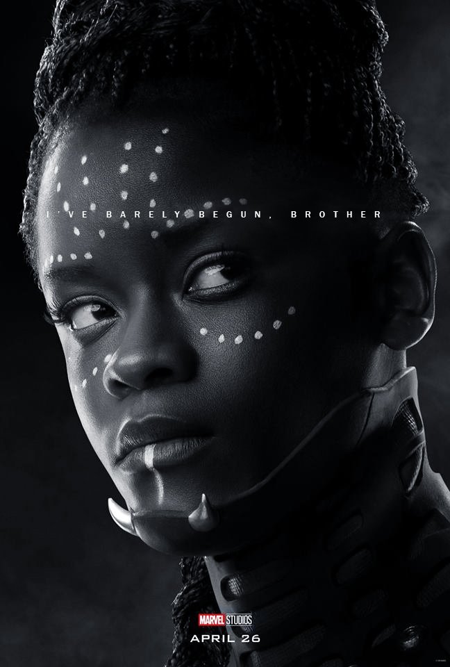 Poster du film Avengers: Endgame avec les derniers mots de Shuri (Letitia Wright)