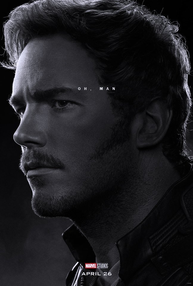 Poster du film Avengers: Endgame avec les derniers mots de Star-Lord (Chris Pratt)
