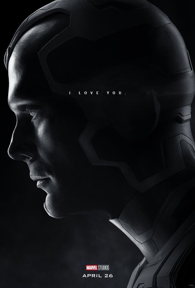 Poster du film Avengers: Endgame avec les derniers mots de Vision (Paul Bettany)