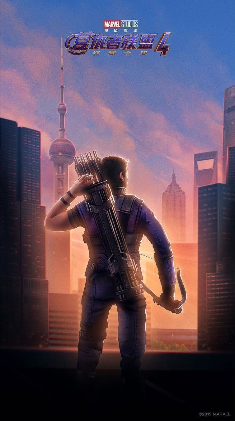 Poster pour Shanghai du film Avengers: Endgame réalisé par Anthony et Joe Russo avec Hawkeye