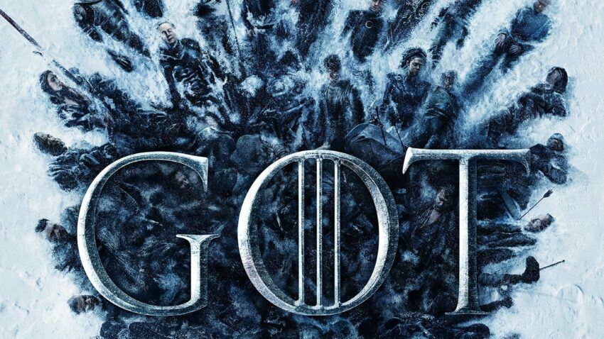 Poster de la huitième saison de la série Game of Thrones créée par David Benioff et D. B. Weiss