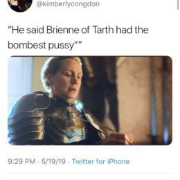 Mème du sixième épisode la huitième saison de la série Game of Thrones montrant ce que Brienne a vraiment écrit
