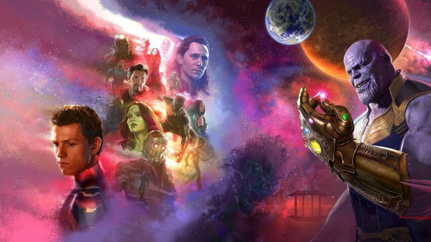 Concept art du film Avengers: Infinity War par Ryan Meinerding illustrant le snap de Thanos