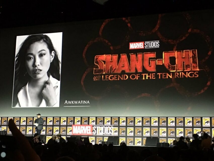 Photo du panel Marvel Studios à la Comic-Con 2019 pour le film Shang-Chi and the Legend of the Ten Rings avec Awkwafina