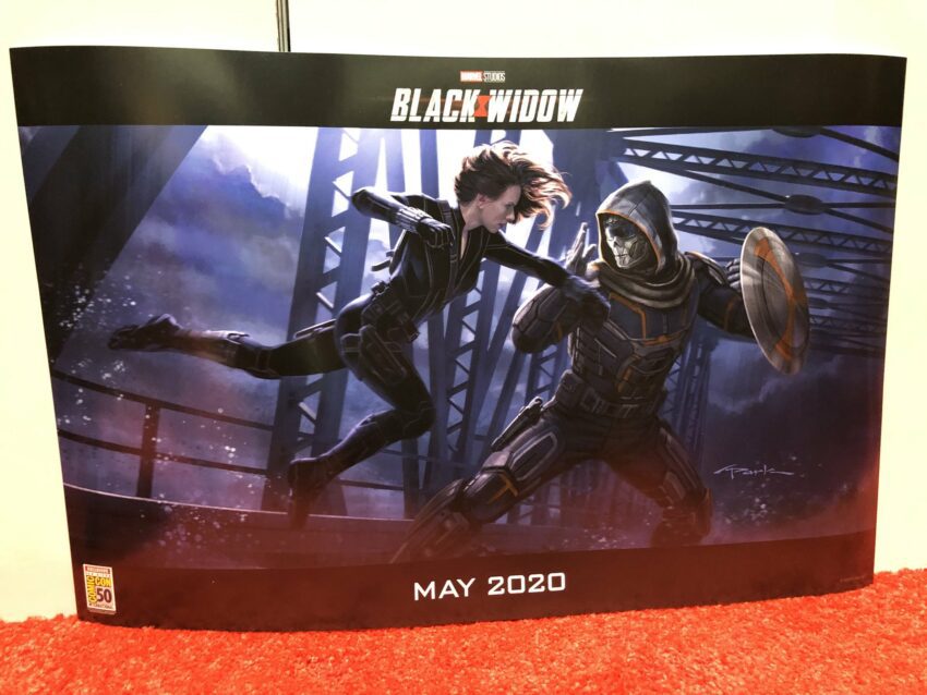 Concept Art d'Andy Park pour le film Black Widow présenté à la Comic-Con 2019 où Natasha Romanoff affronte Taskmaster