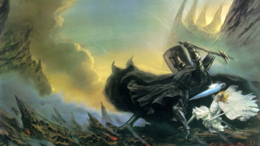 Image représentant le combat entre Fingolfin et Morgoth