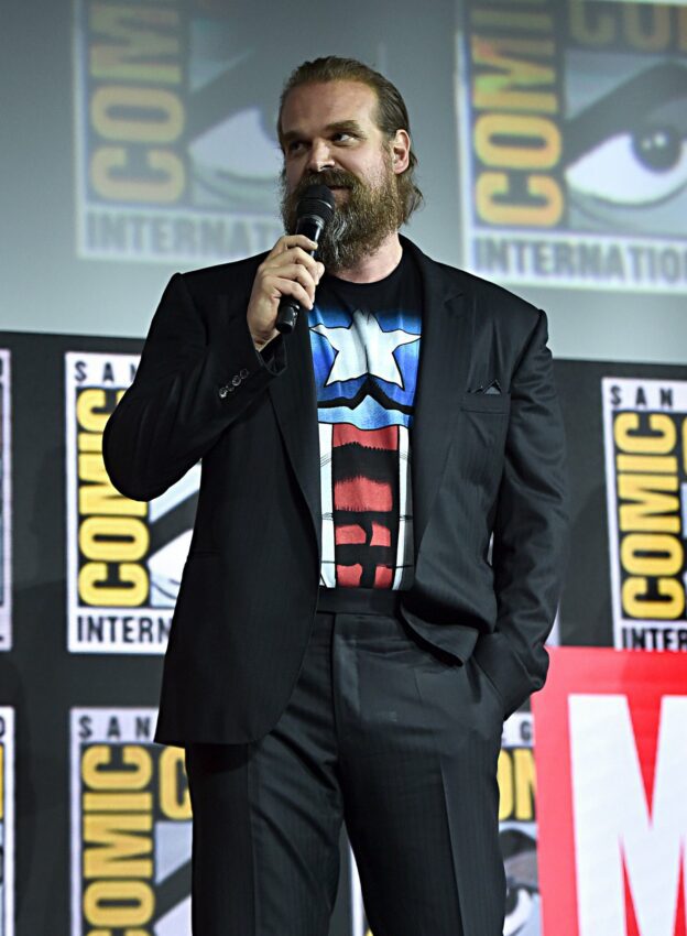 Photo du panel Marvel Studios à la Comic-Con 2019 pour le film Black Widow avec David Harbour