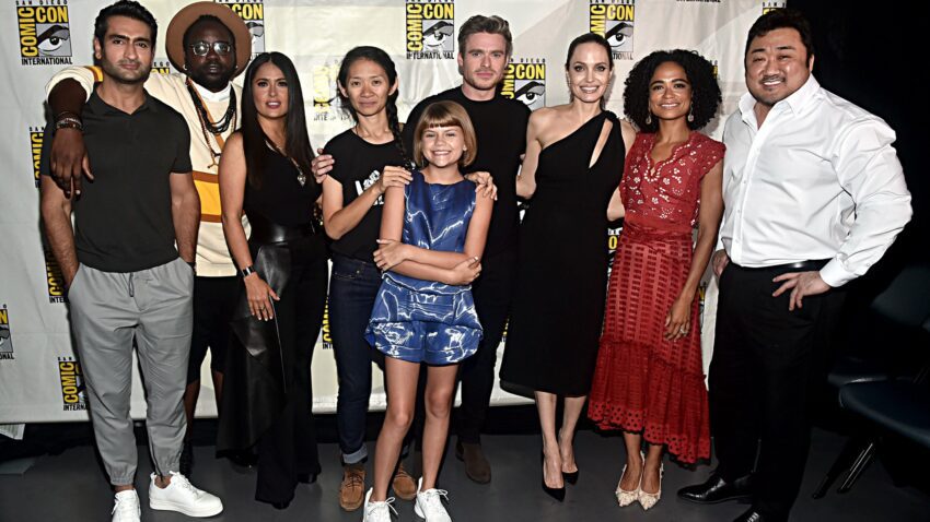 Photo du panel Marvel Studios à la Comic-Con 2019 pour le film Eternals avec le casting complet et la réalisatrice