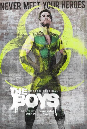 Poster de la première saison de la série The Boys avec l'Homme-poisson / The Deep (Chace Crawford)