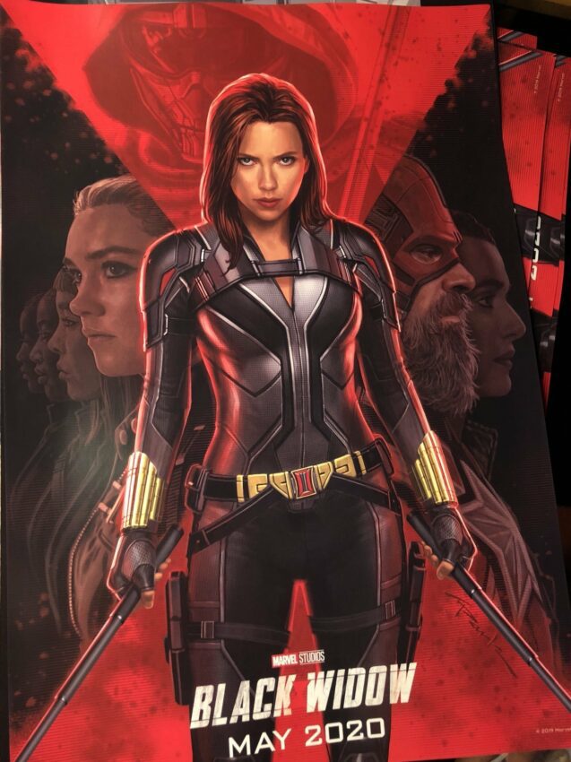 Photo du poster du film Marvel Studios, Black Widow, présenté au D23