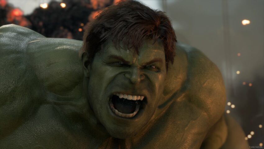 Image du jeu vidéo Marvel's Avengers avec Hulk en train d'hurler