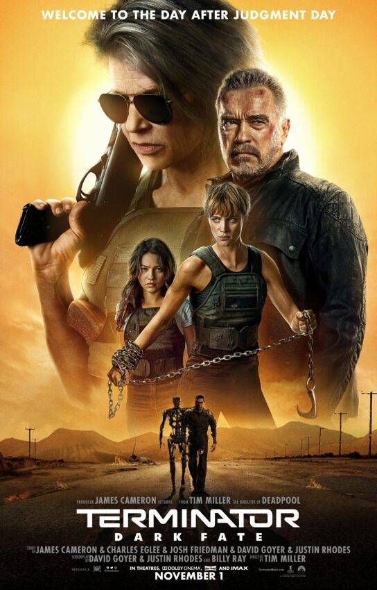 Poster du film Terminator: Dark Fate avec Linda Hamilton, Arnold Schwarzenegger, Mackenzie Davis, Natalia Reye et Gabriel Luna