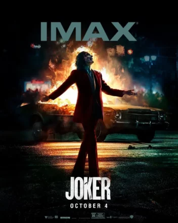 Poster IMAX pour le film Joker réalisé par Todd Phillips avec Joaquin Phoenix.