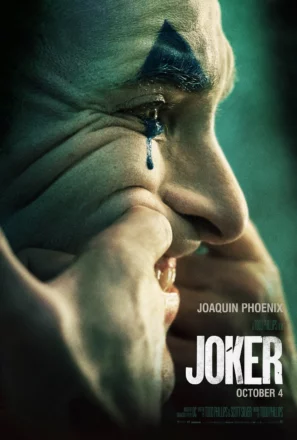 Poster pour le film Joker avec Joaquin Phoenix en train de pleurer.