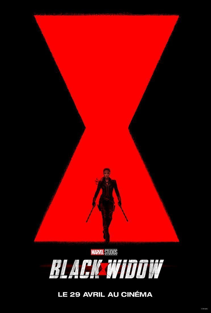Affiche teaser française pour le film Black Widow réalisé par Cate Shortland avec Scarlett Johansson