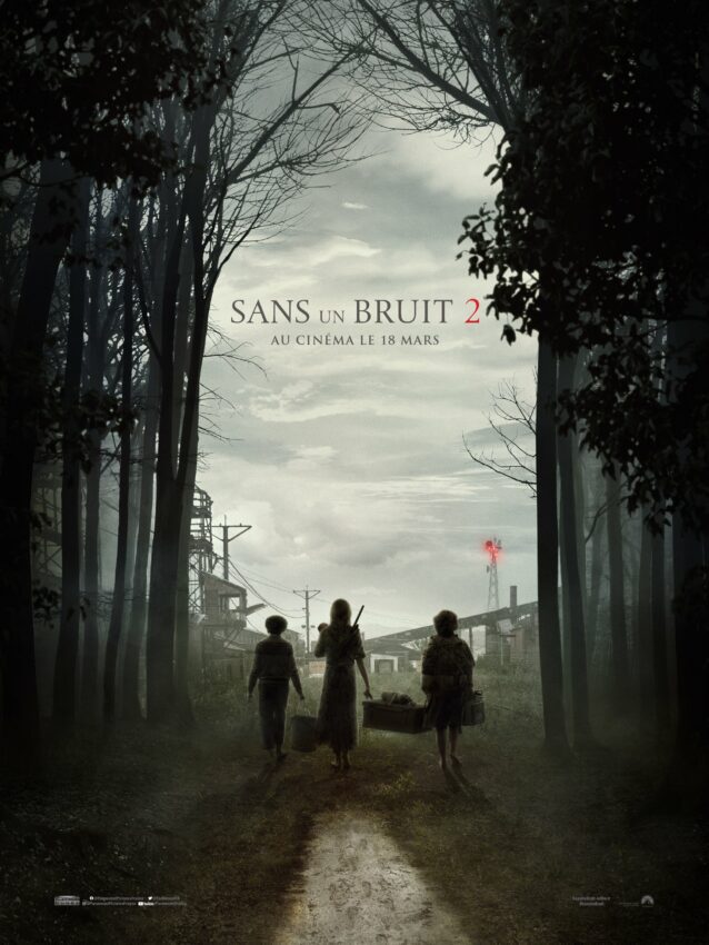 Affiche teaser française du film Sans un bruit 2 écrit et réalisé par John Krasinski avec Emily Blunt, Cillian Murphy et Noah Jupe
