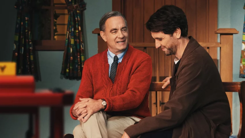 Bannière du film L’Extraordinaire Mr. Rogers réalisé par Marielle Heller avec Tom Hanks et Matthew Rhys.