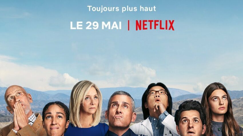 Affiche française de la première saison de la série Netflix, Space Force, créée par Steve Carell et Greg Daniels avec Steve Carell, John Malkovich, Ben Schwartz