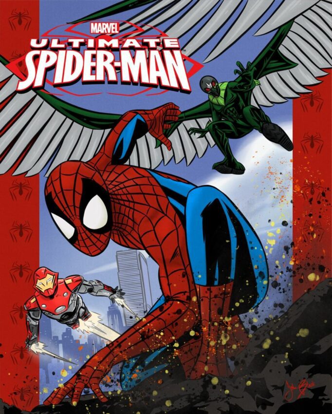 Poster du film Marvel, Spider-Man: Homecoming, revisité par John Black