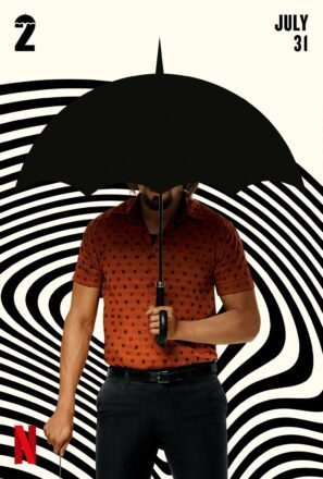 Poster de la saison 2 de la série Netflix, Umbrella Academy, avec David Castañeda (Diego Hargreeves : Numéro 2 / Kraken)