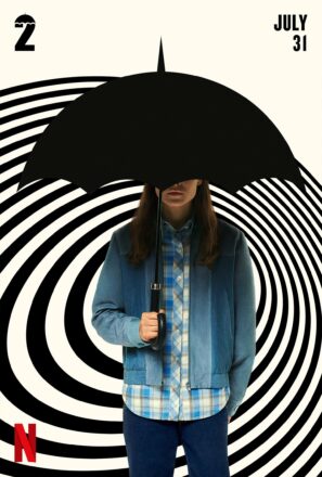 Poster de la saison 2 de la série Netflix, Umbrella Academy, avec Ellen Page (Vanya Hargreeves : Numéro 7 / Le Violon Blanc)