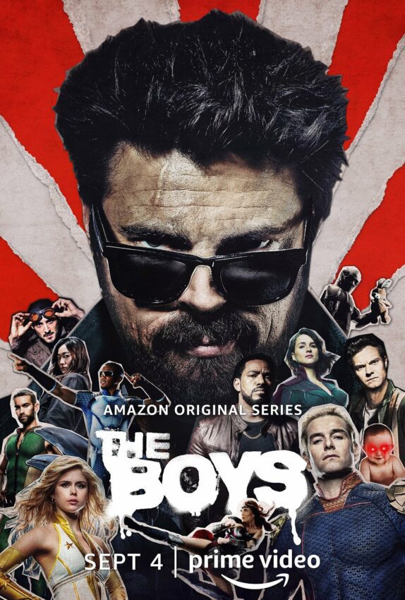 Poster de la deuxième saison de la série Amazon, The Boys, avec Butcher