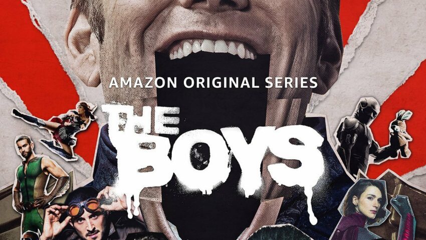 Poster de la deuxième saison de la série Amazon, The Boys, avec Homelander