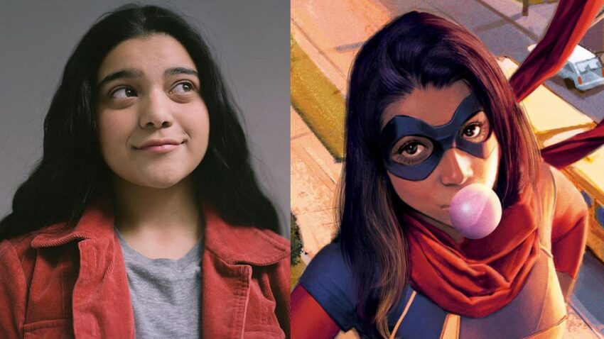 Image annonçant Iman Vellani dans le rôle de Miss Marvel pour la série Disney+