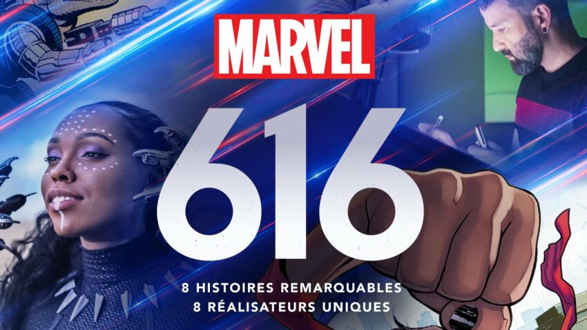 Bannière de la série documentaire de Disney+, Marvel 616