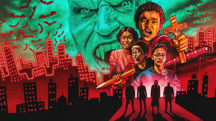 Bannière du film Netflix, Des vampires dans le Bronx, réalisé par Osmany Rodriguez avec Jaden Michael, Gerald W. Jones III et Gregory Diaz IV