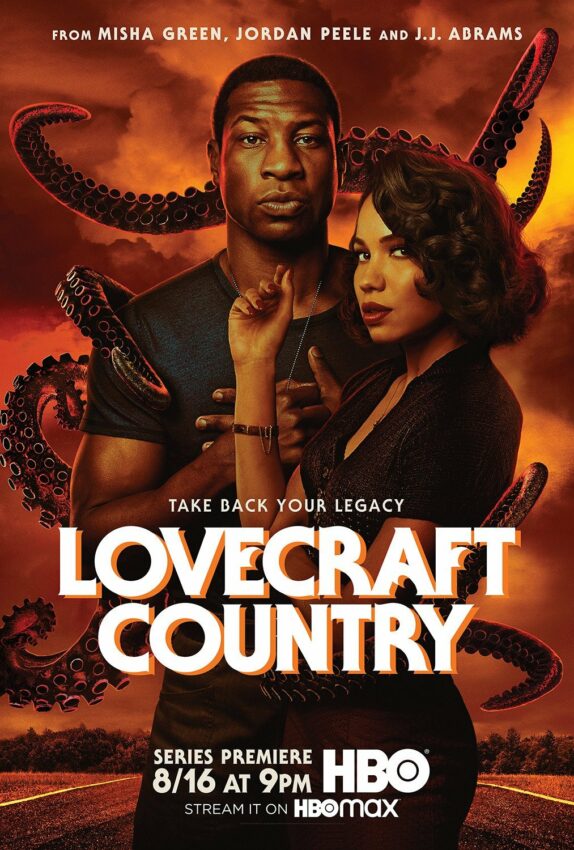 Poster de la première saison de la série HBO, Lovecraft Country, créée par Misha Green avec Jurnee Smollett et Jonathan Majors.