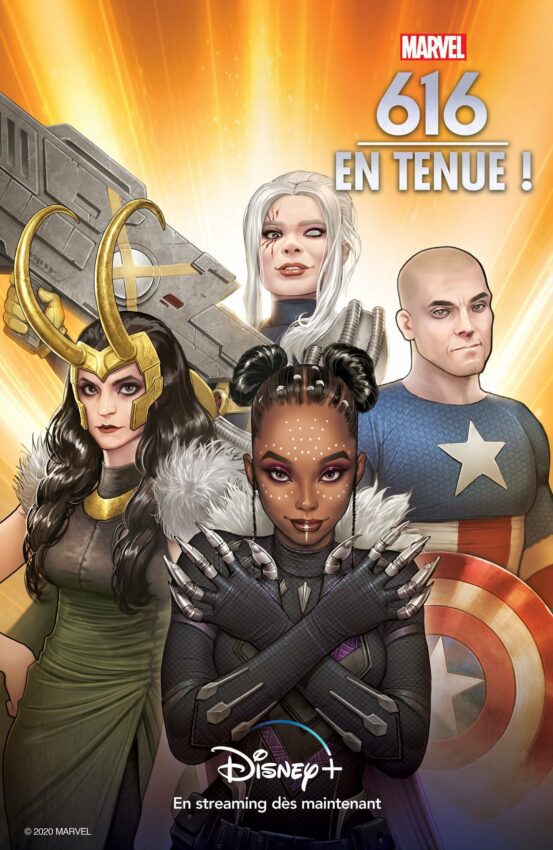 Affiche française de l'épisode En tenue ! de la série documentaire Disney+, Marvel 616