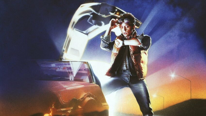 Bannière du film Retour vers le Future (1985) avec Michael J. Fox