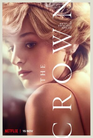 Poster de la quatrième saison de la série Netflix, The Crown, avec Emma Corrin (Lady Diana Spencer)