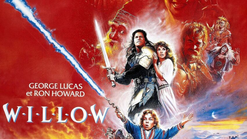 Bannière du film Willow (1988) réalisé par Ron Howard avec Warwick Davis et Val Kilmer
