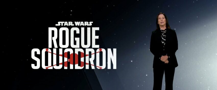 Image de la conférence Disney Investor Day 2020 avec Kathleen Kennedy présentant le film Star Wars: Rogue Squadron