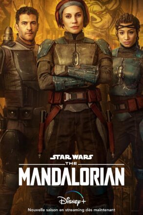 Affiche française de la deuxième saison de la série Star Wars pour Disney+, The Mandalorian, avec Katee Sackhoff (Bo-Katan Kryze)