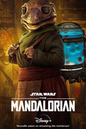 Affiche française de la deuxième saison de la série Star Wars pour Disney+, The Mandalorian, avec Misty Rosas (Frog Lady)