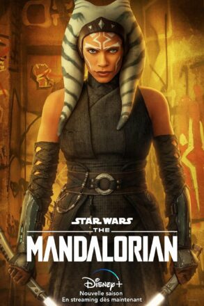 Affiche française de la deuxième saison de la série Star Wars pour Disney+, The Mandalorian, avec Rosario Dawson (Ahsoka Tano)