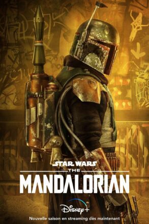 Affiche française de la deuxième saison de la série Star Wars pour Disney+, The Mandalorian, avec Temuera Morrison (Boba Fett)