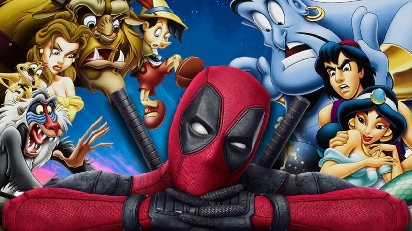 Bannière pour annoncer l'arrivée de Deadpool sur Disney+ via STAR